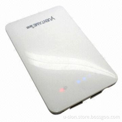 Universal 8,000mAh External Battery Pack, 5V Nominal Voltage and -20-48°C Storage Temperature